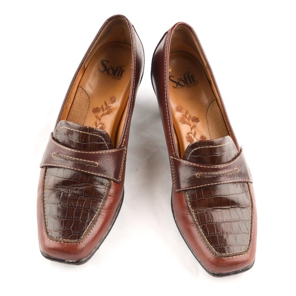 SOFFT Pumps Brown Leather Reptile Size 9 N - Picture 3 of 8